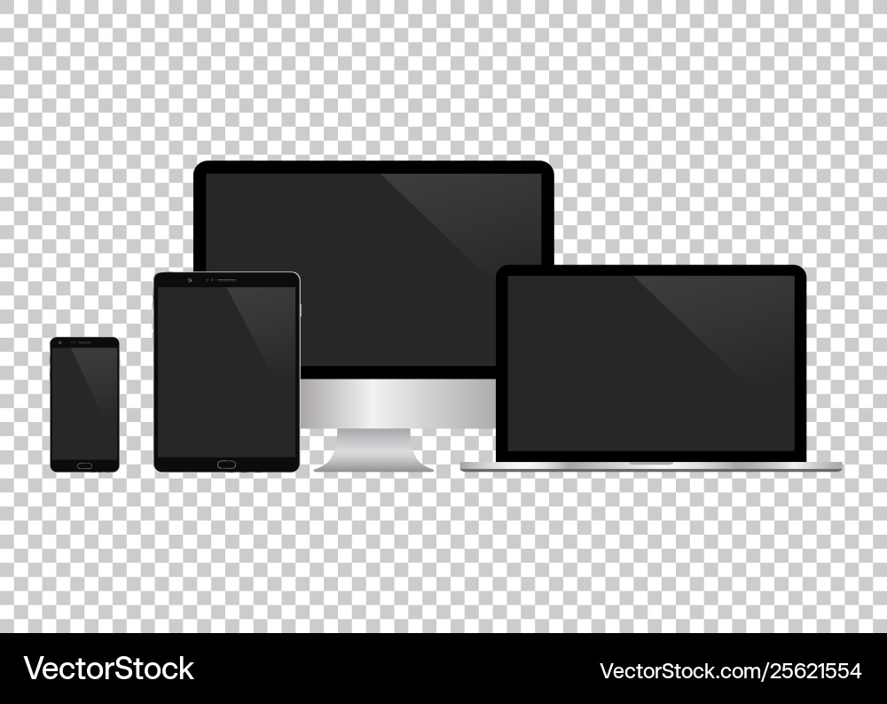 Realistic laptop tablet computer monitor Vector Image