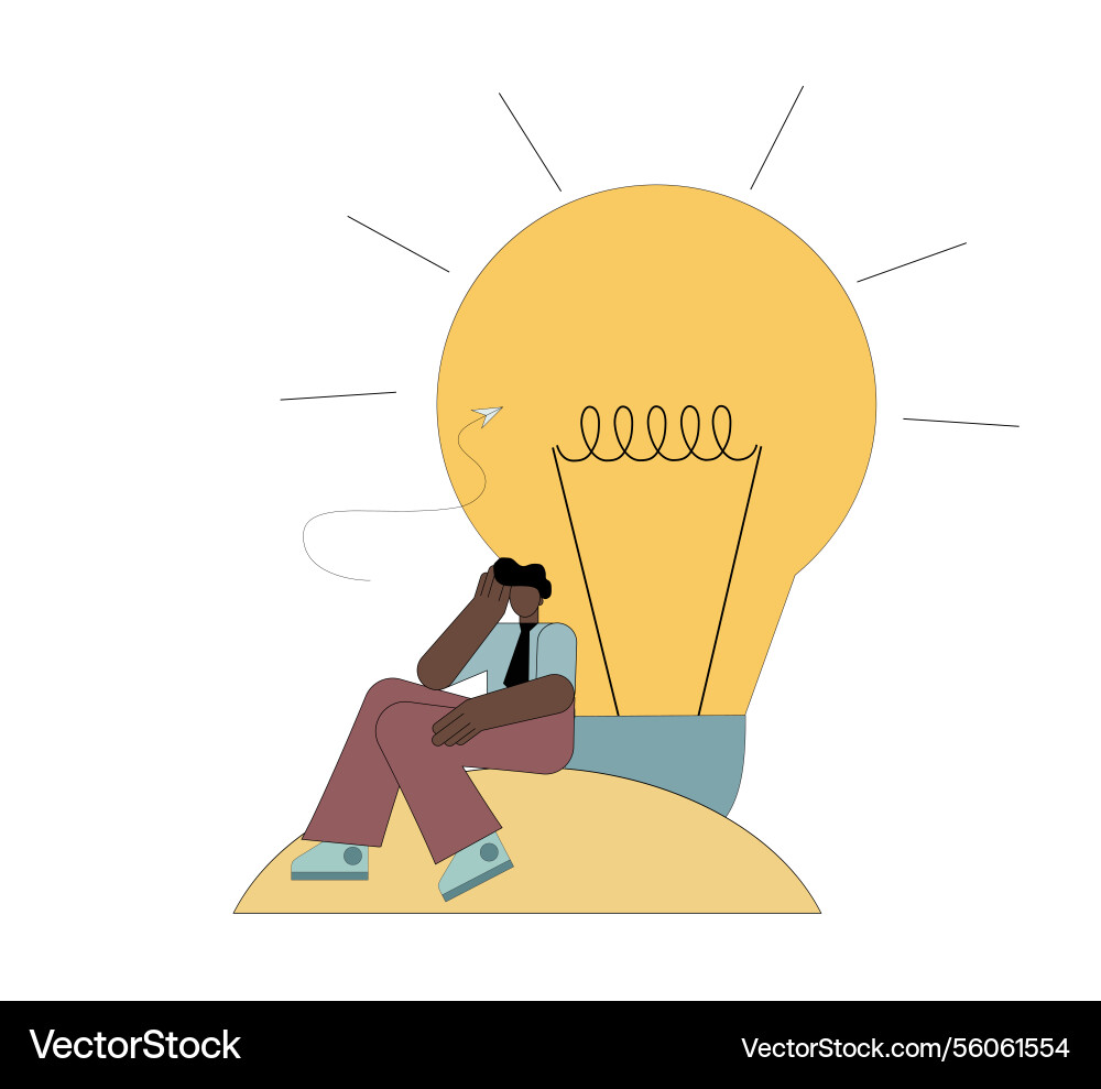 Reflect on idea conceive your reflection vector image