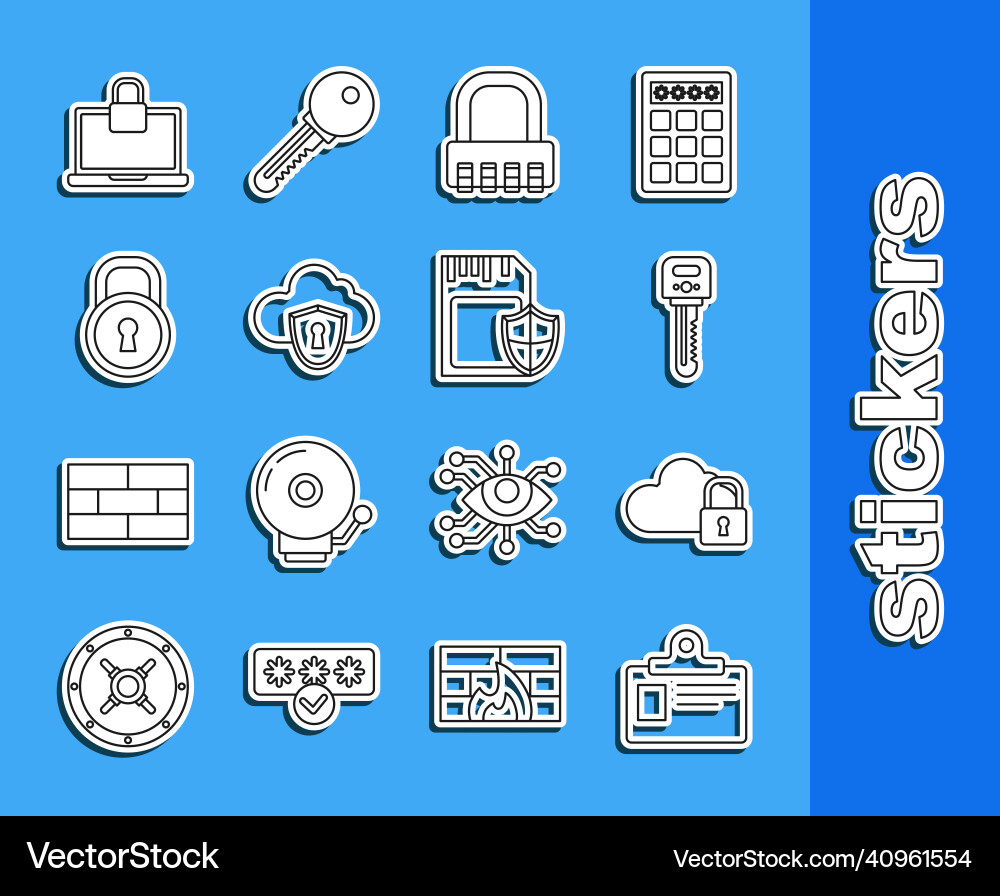 Set line identification badge cloud computing Set line identification badge cloud computing vector image