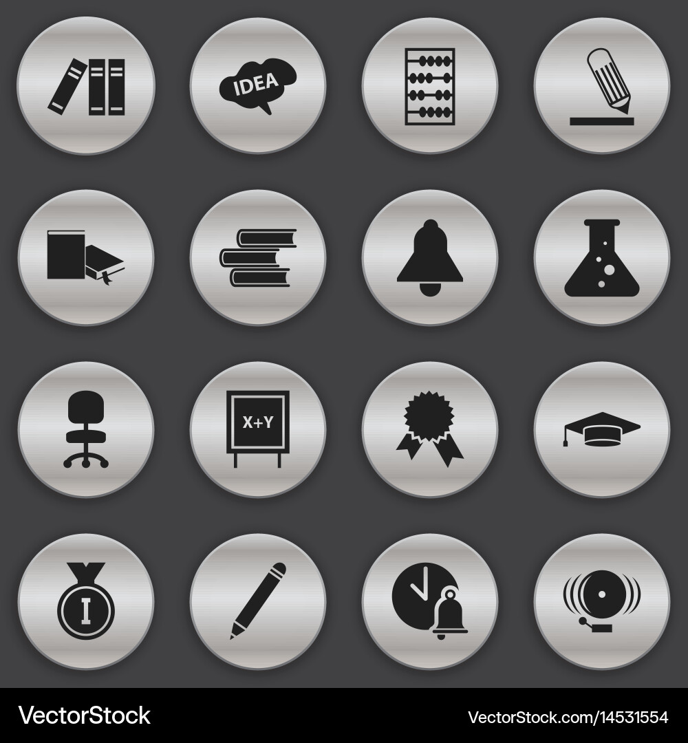 Set of 16 editable university icons includes vector image