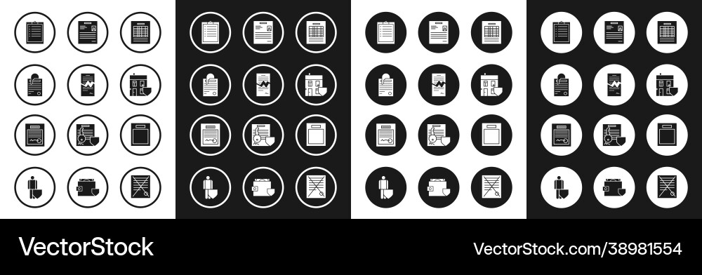 Set report file document torn contract Set report file document torn contract Vector Image