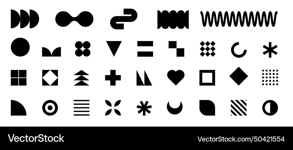 Simple primitive elements and forms brutalist Vector Image
