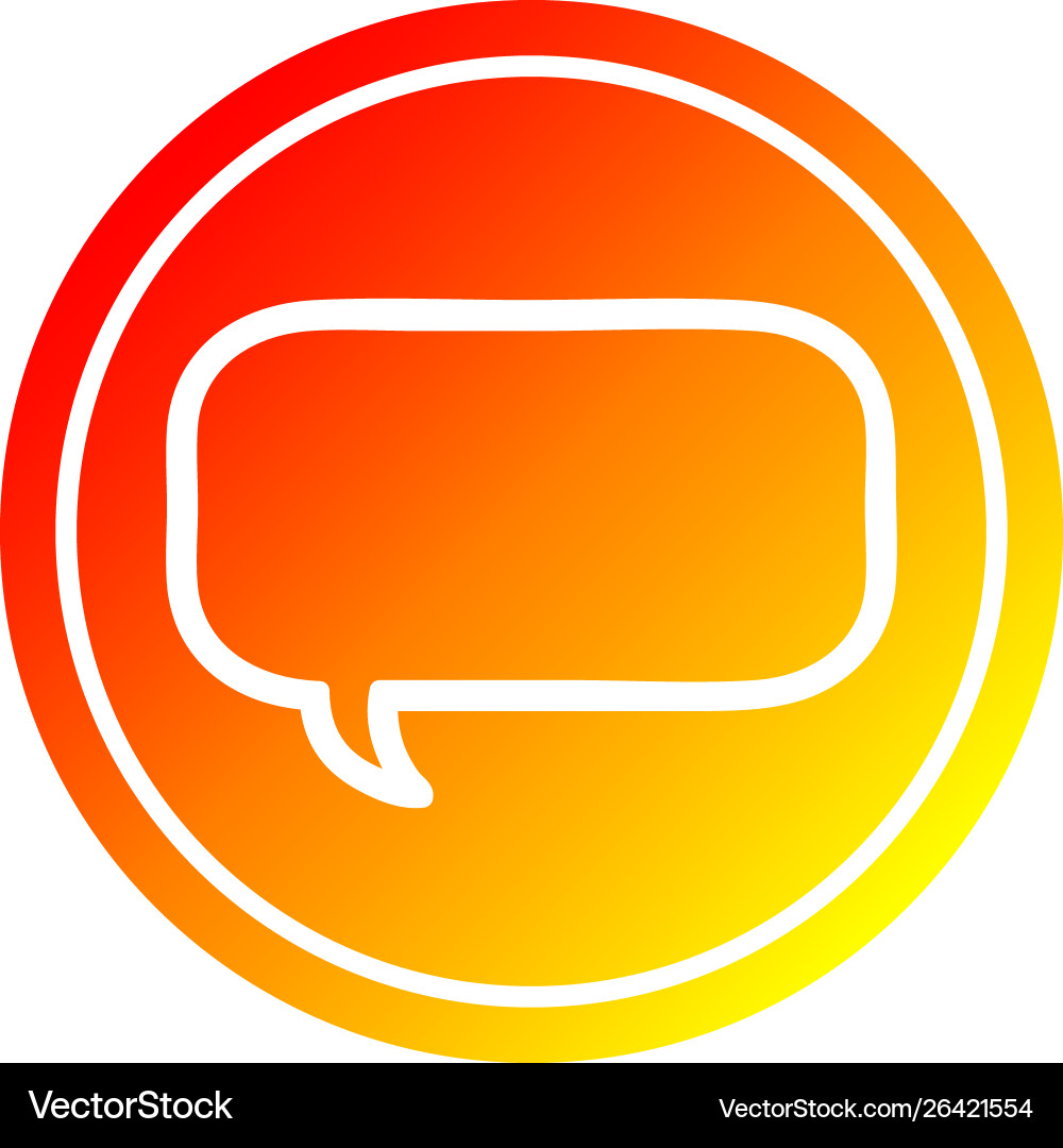 Speech bubble circular in hot gradient spectrum vector image