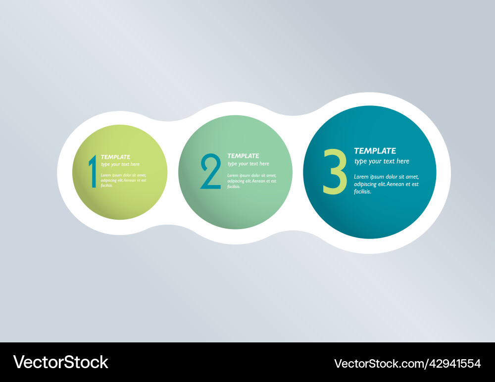 Three steps elements bubble chart scheme diagram Three steps elements bubble chart scheme diagram vector image