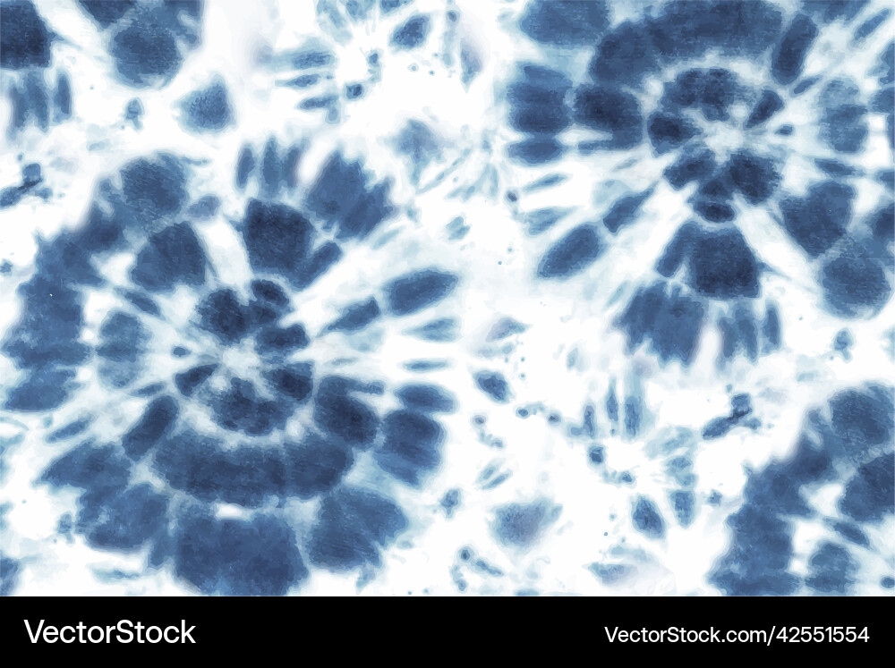 Tie dye shibori seamless pattern watercolour vector image