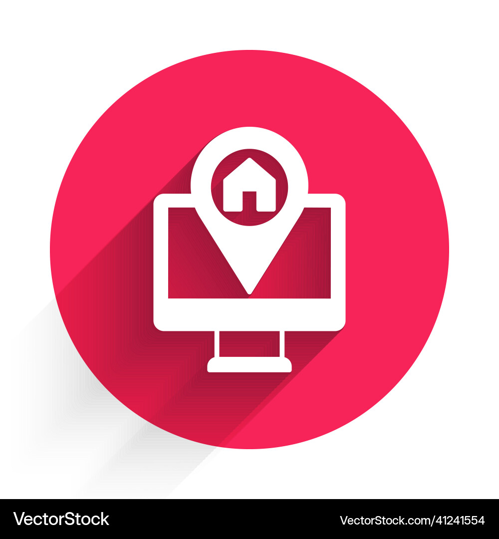 White computer monitor and folded map White computer monitor and folded map vector image