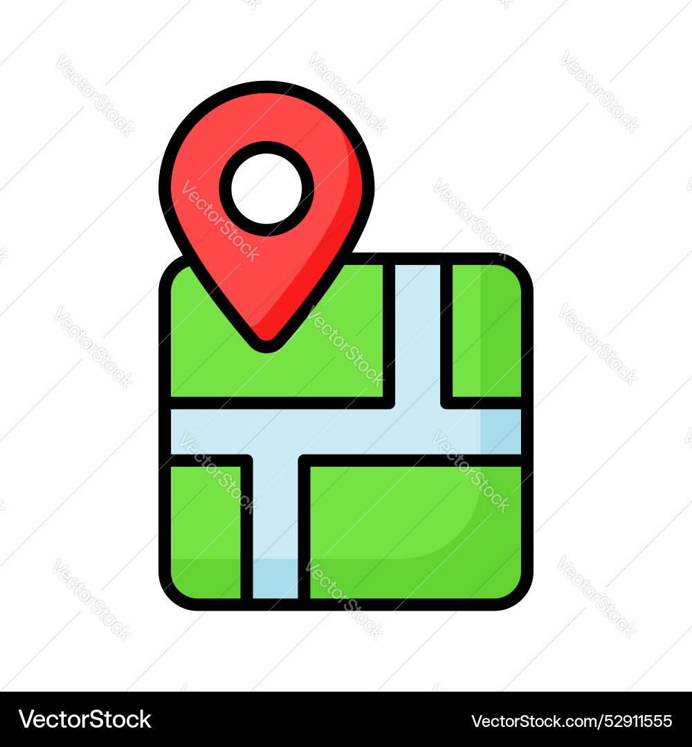 A chart with location pointer trendy icon of map Vector Image