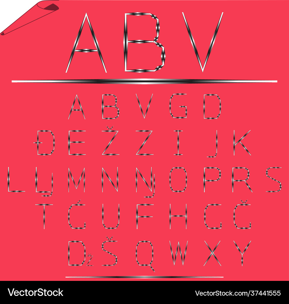All latin letters in elegant wedge shapes All latin letters in elegant wedge shapes vector image