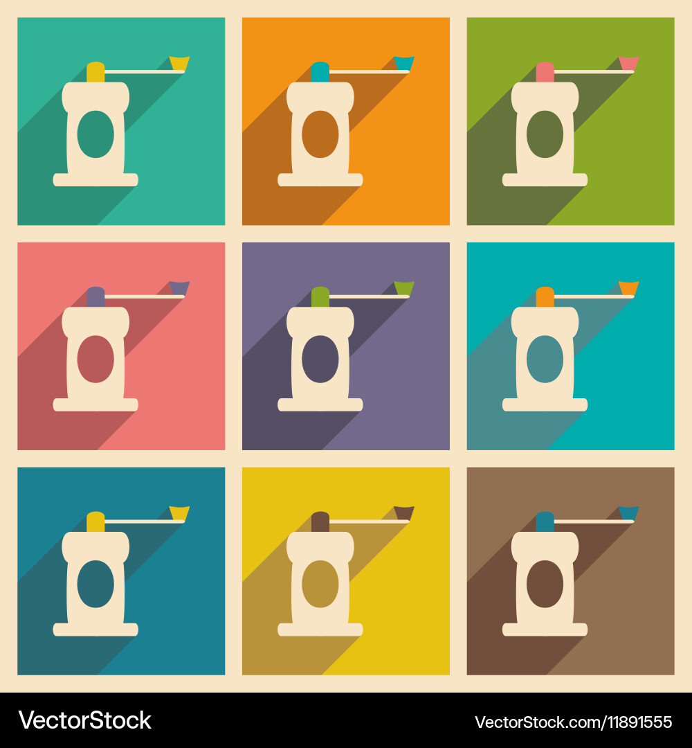 Flat with shadow concept and mobile application Vector Image