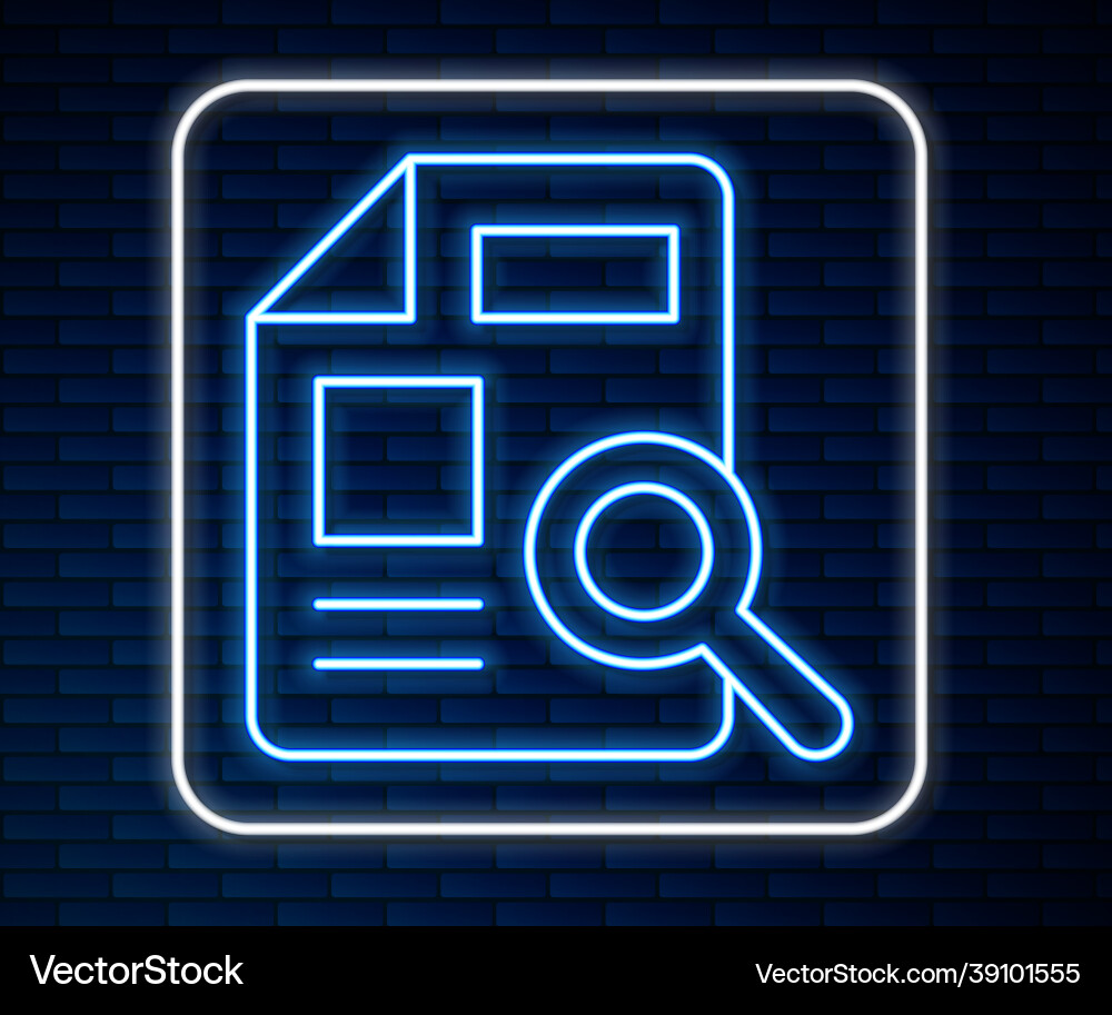 Glowing neon line document with graph chart icon Glowing neon line document with graph chart icon vector image