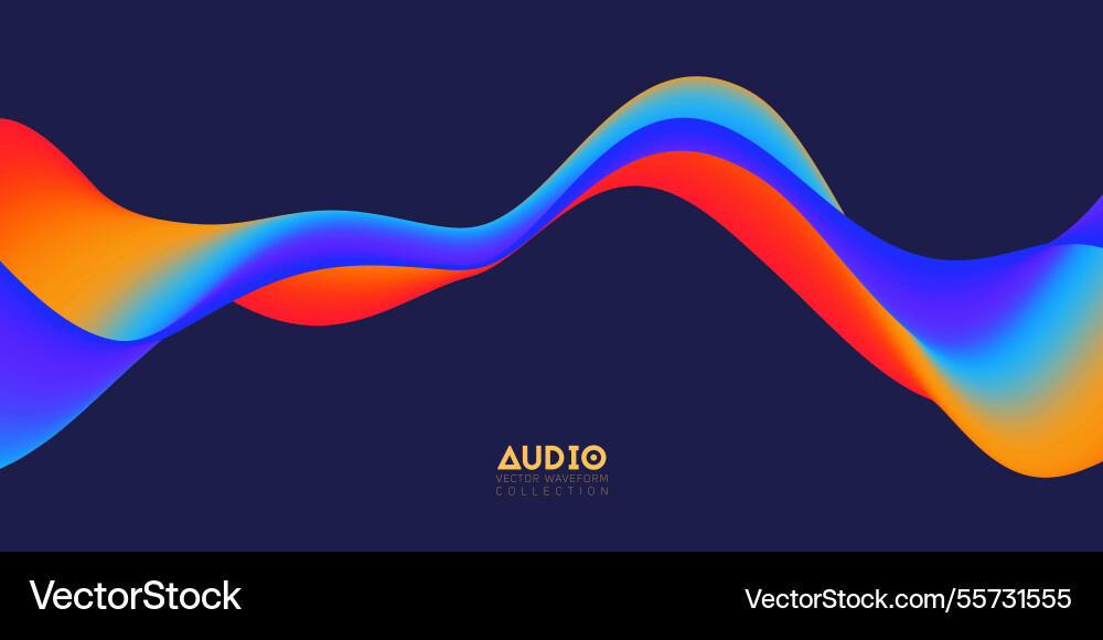 Gradient sound wave abstract background colorful vector image