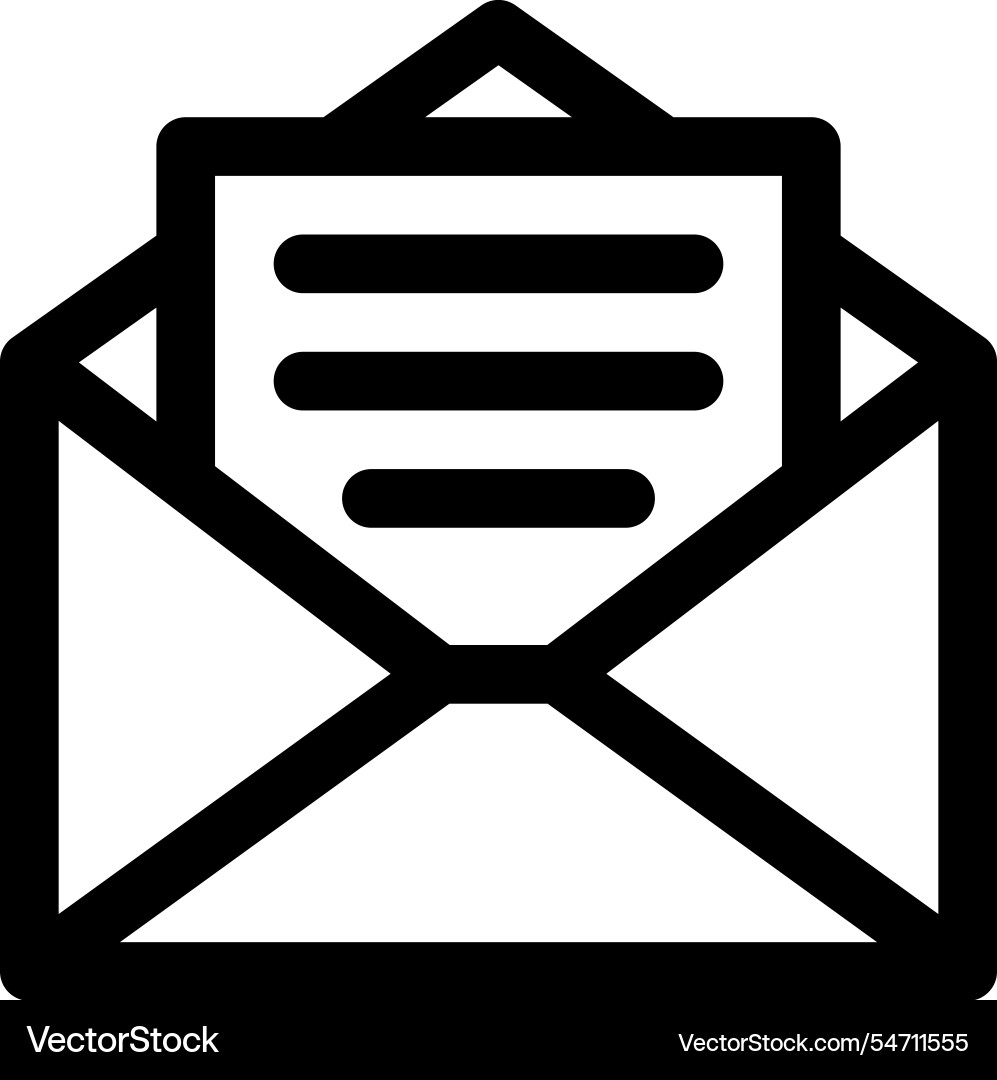 Mail icon thin linear style design isolated Mail icon thin linear style design isolated vector image