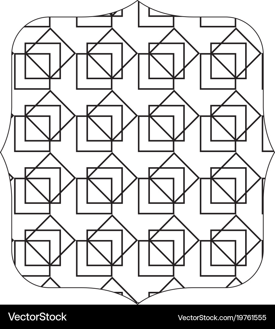 Quadrate with pattern seamless shapes background Vector Image