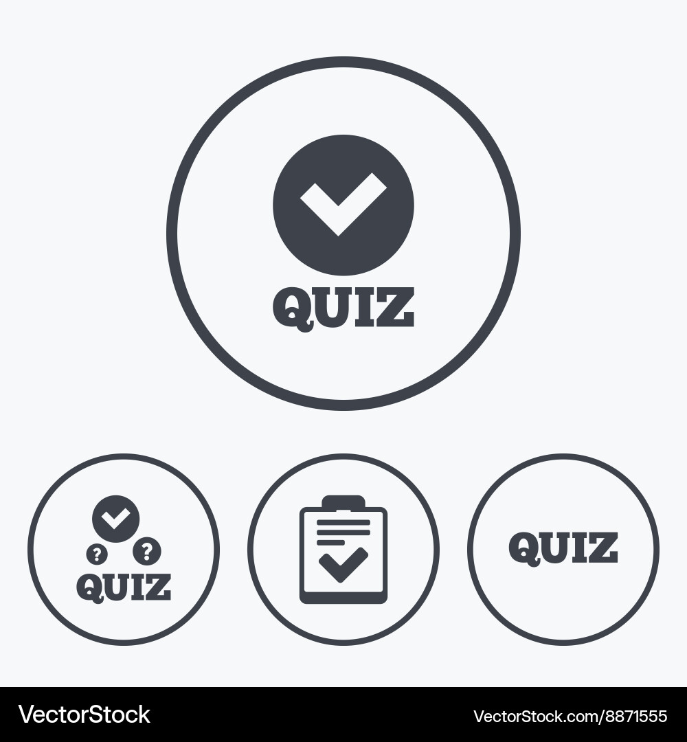 Quiz icons checklist with check mark symbol Vector Image