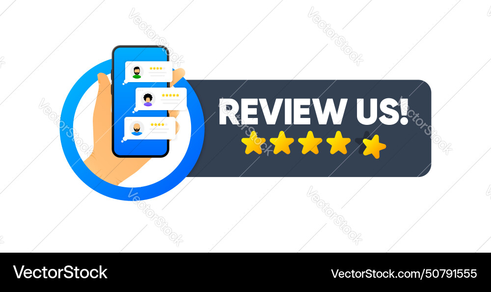 Review us feedback concept and rate Royalty Free Vector