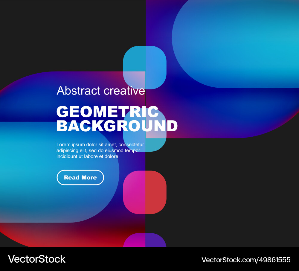 Round triangle and square composition Round triangle and square composition vector image