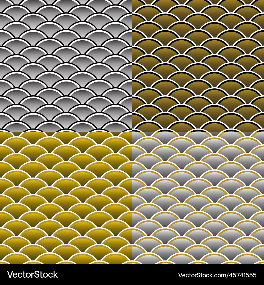 Seamless pattern collection abstract scales Seamless pattern collection abstract scales vector image