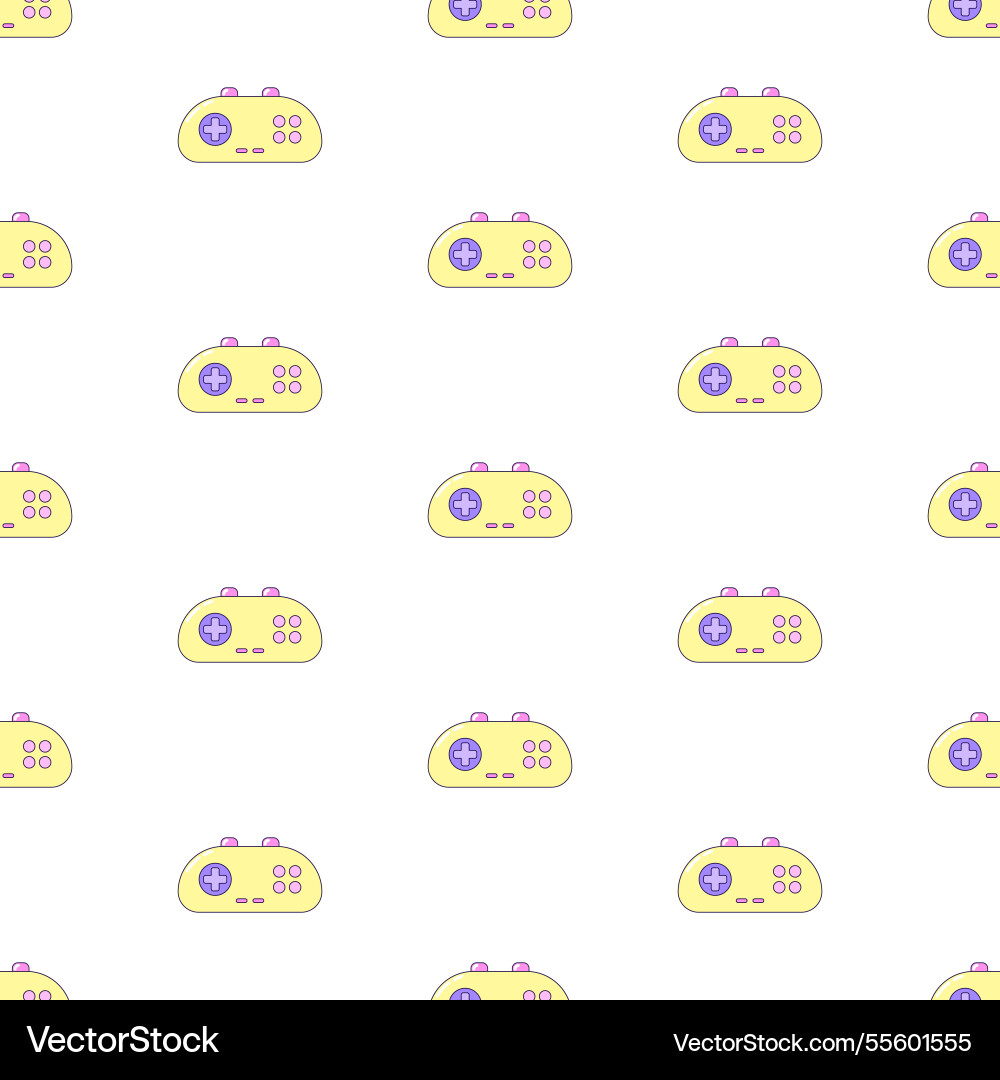 Seamless pattern with audio cassette and gamepad Seamless pattern with audio cassette and gamepad vector image