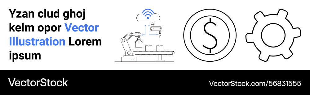 Smart factory automation with robotics wireless Smart factory automation with robotics wireless vector image