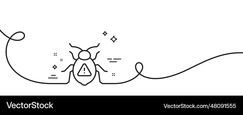 Software bug line icon cyber attack sign Software bug line icon cyber attack sign vector image