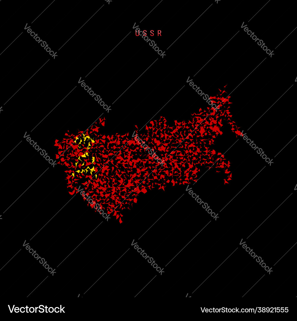 Soviet union flag map chaotic particles pattern Soviet union flag map chaotic particles pattern vector image