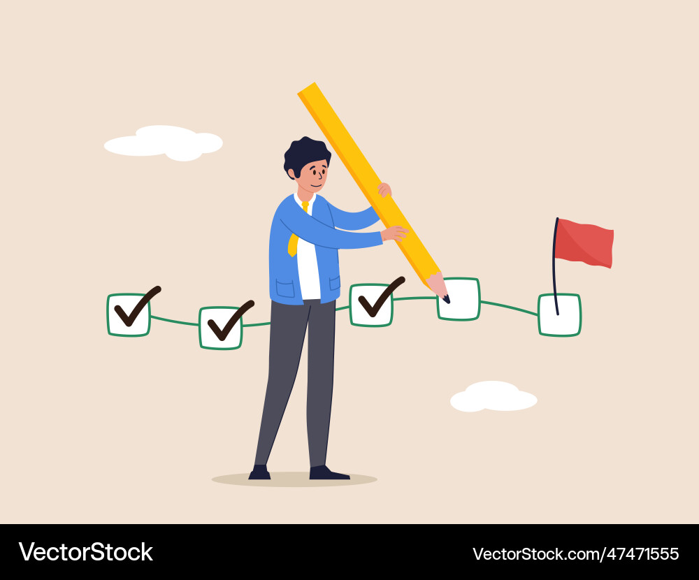 Task completion concept project tracking goal Task completion concept project tracking goal vector image