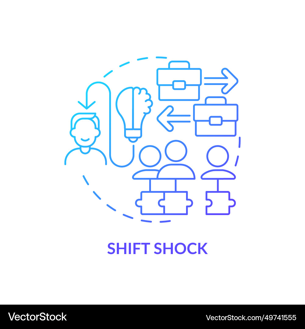 Thin line simple gradient shift shock icon concept Thin line simple gradient shift shock icon concept vector image