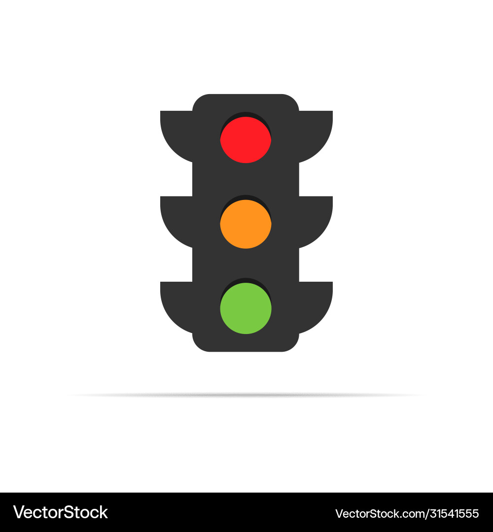 Traffic light icon with many color sections vector image