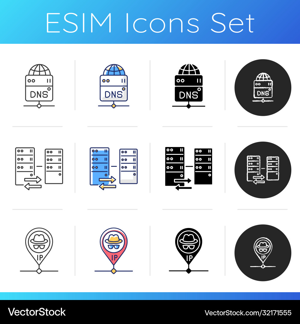 Virtual networking icons set Virtual networking icons set vector image