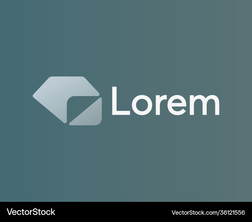 Abstract gradient gem diamond with paper folded Vector Image