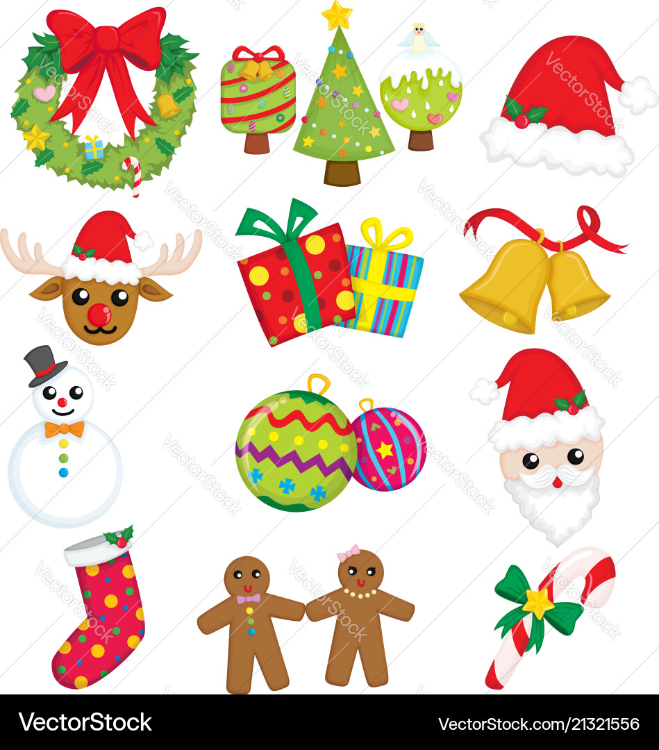 Christmas icons Christmas icons vector image