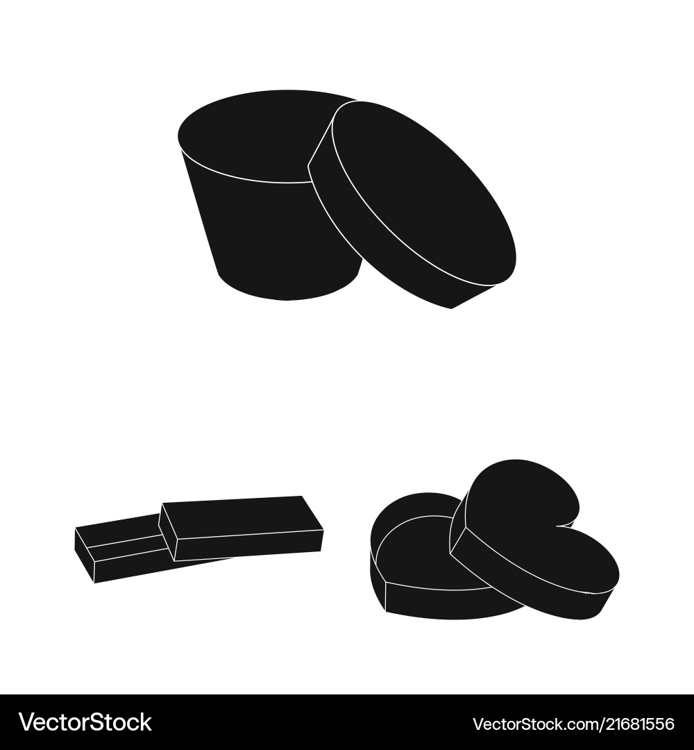 Different boxes black icons in set collection Vector Image