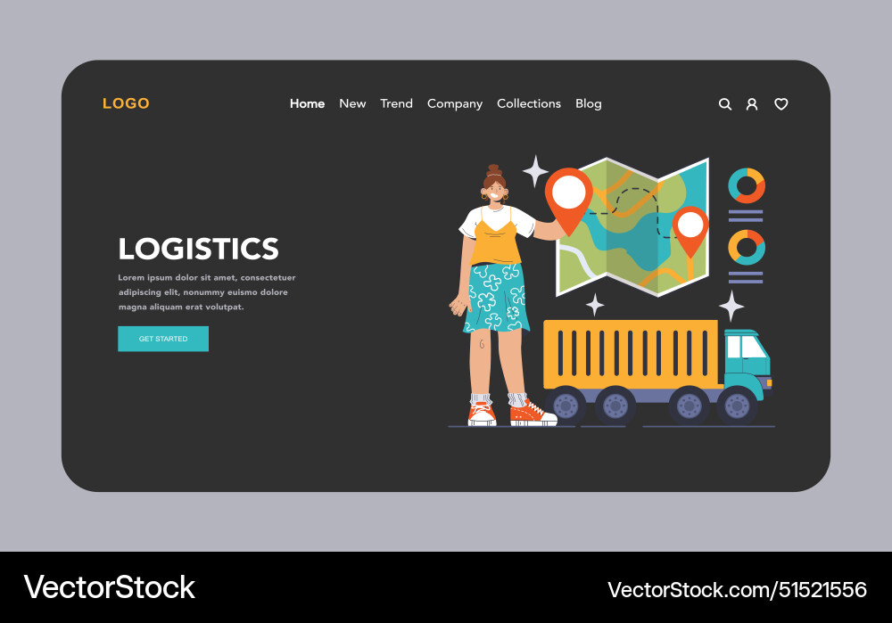 Efficient logistics concept flat Royalty Free Vector Image