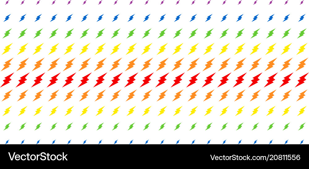 Electric spark shape halftone spectrum array Electric spark shape halftone spectrum array Vector Image