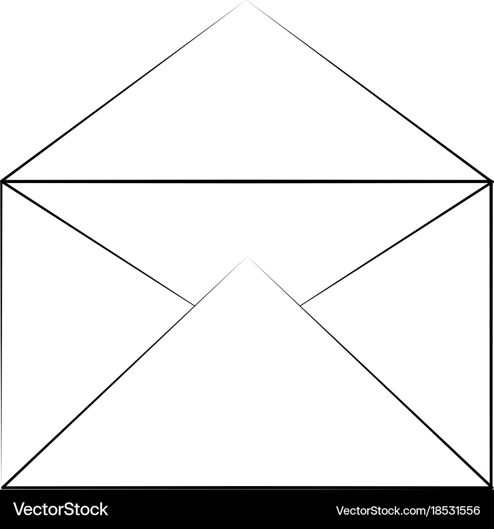 Envelope open isolated vector image