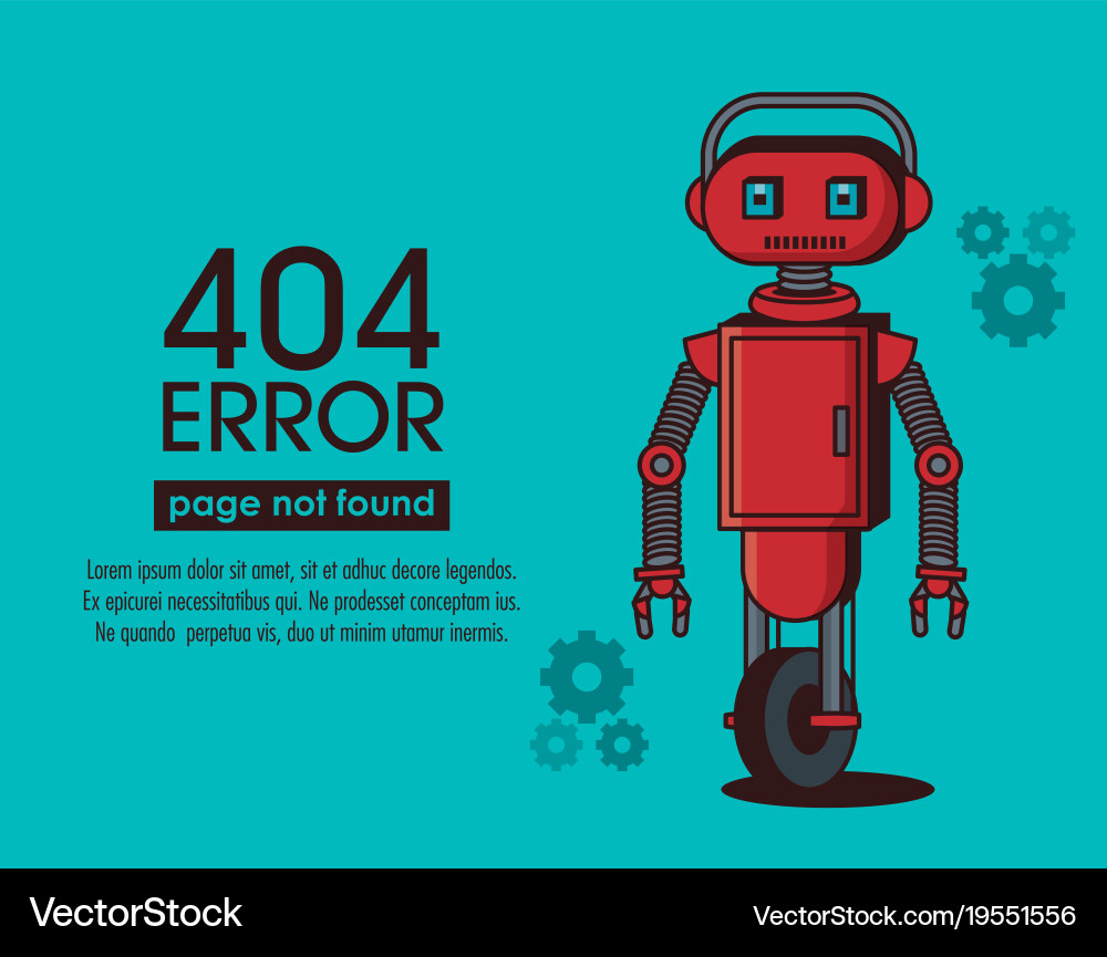 Error 404 Robot Icon vector image