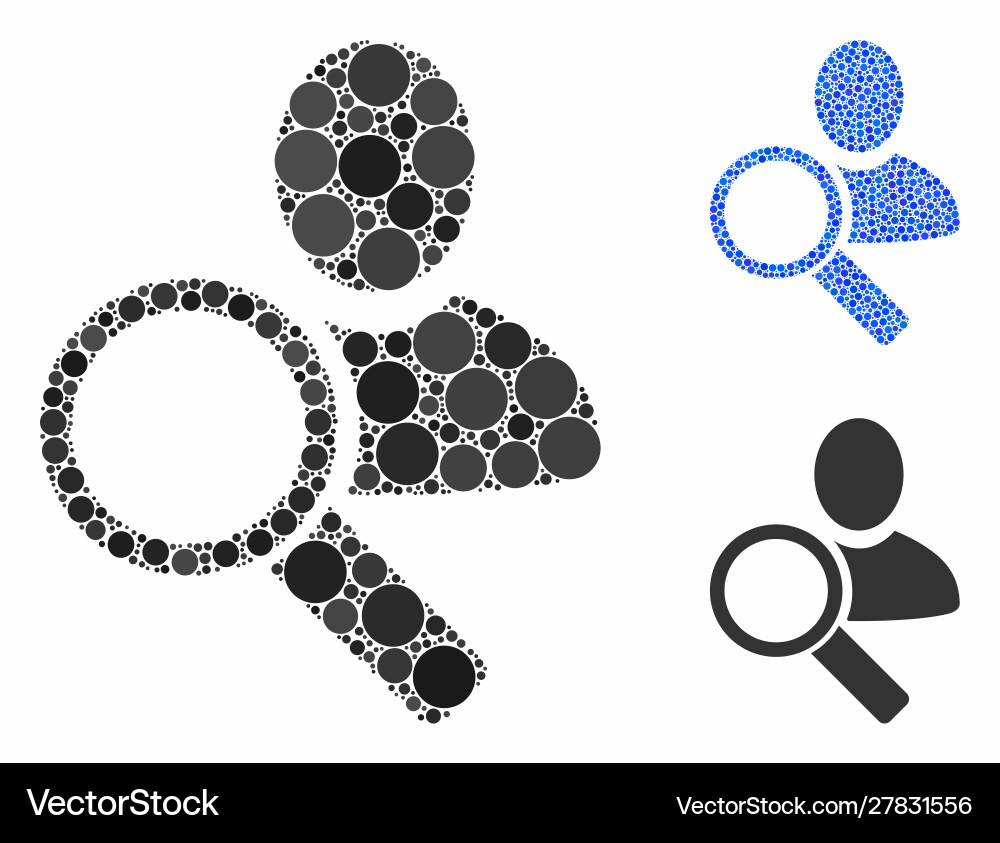 Find user composition icon circle dots Find user composition icon circle dots vector image