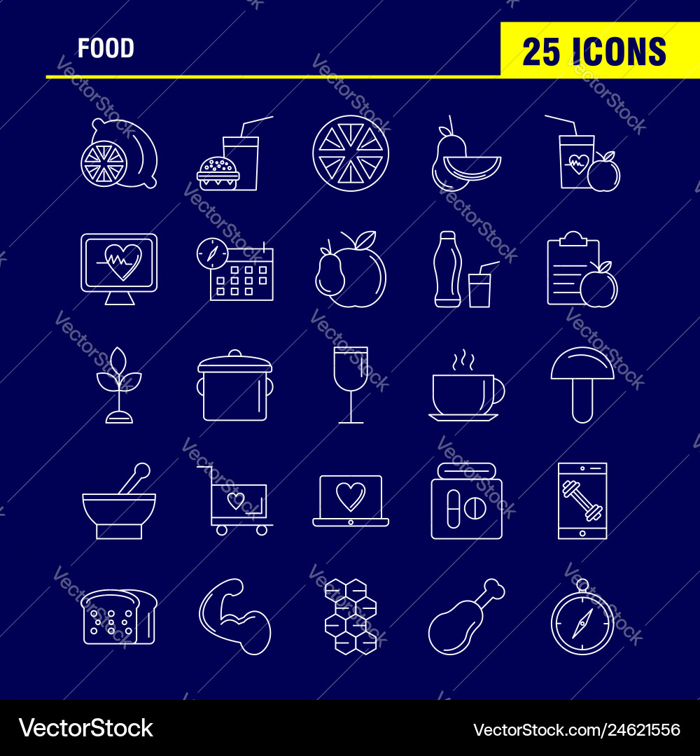 Food line icon for web print and mobile uxui kit Vector Image