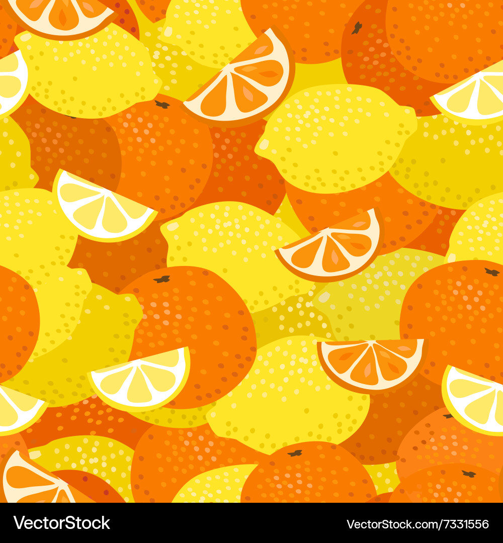 Lemons and oranges seamless pattern Vector Image
