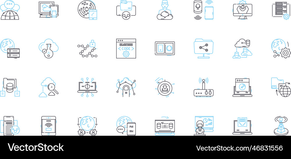 Link linear icons set click navigation connect Link linear icons set click navigation connect vector image