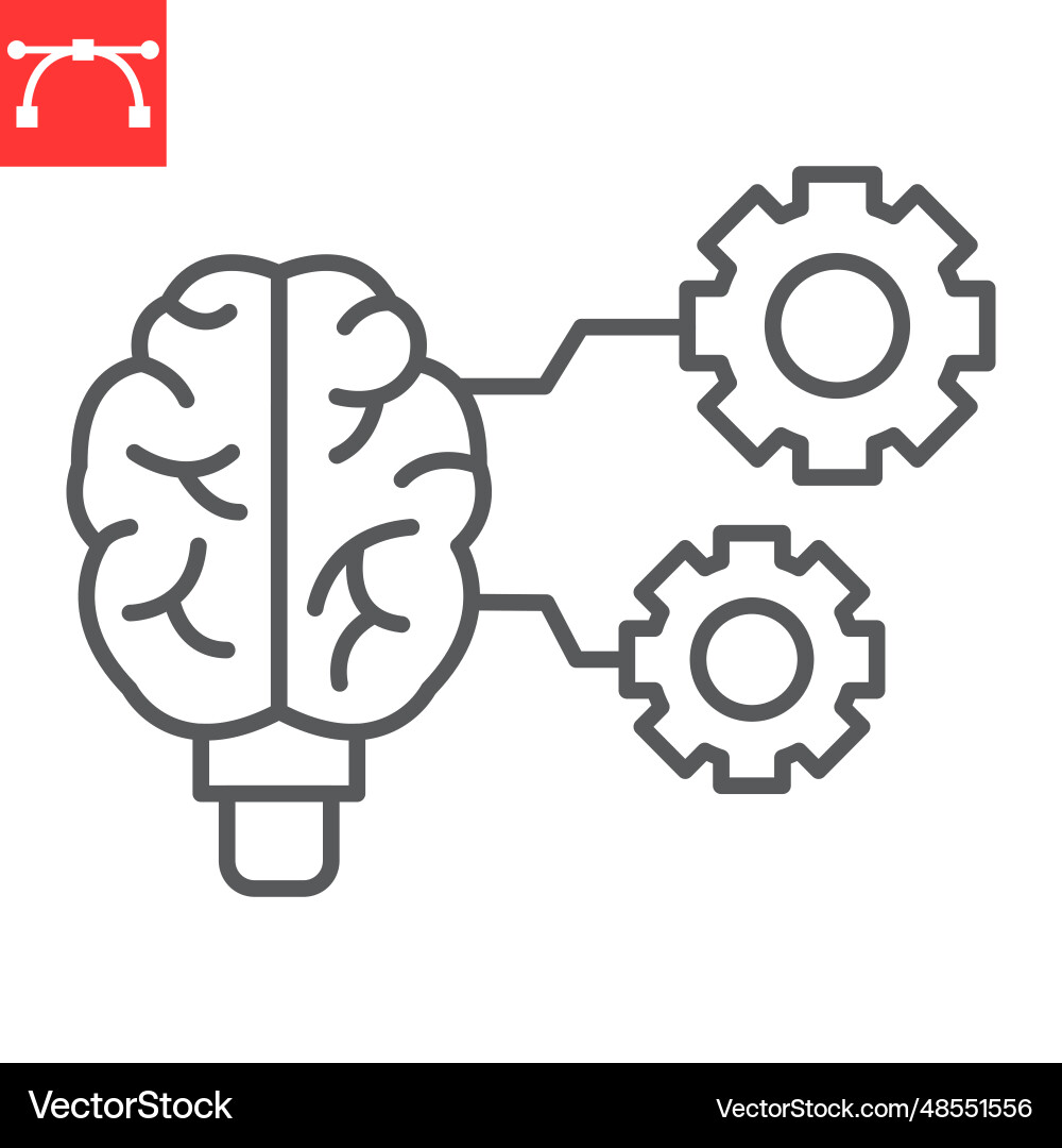 Machine learning line icon Machine learning line icon vector image