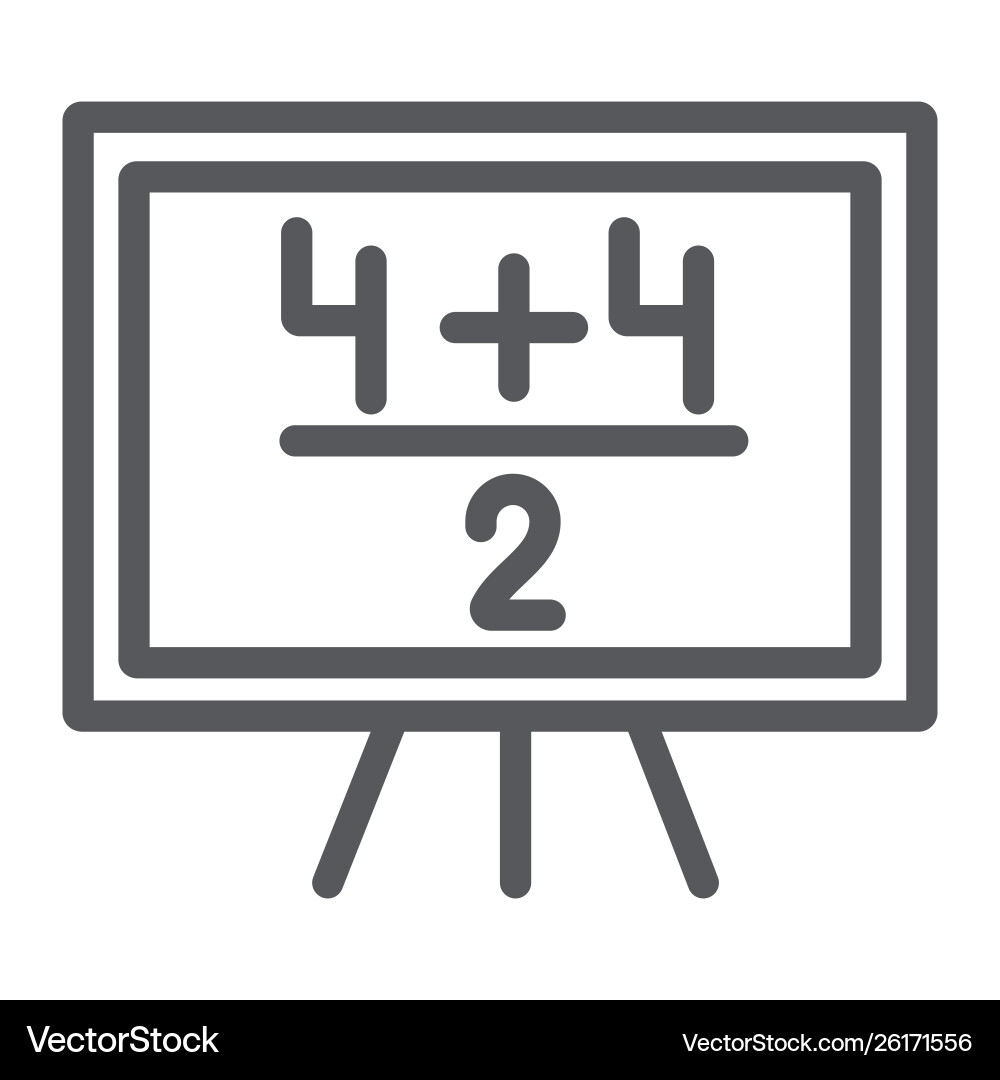 Maths example line icon lesson and mathematical Maths example line icon lesson and mathematical Vector Image