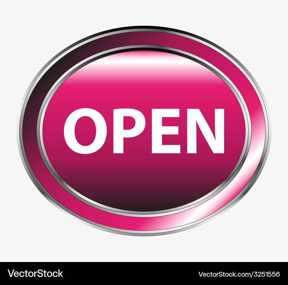 Open round isolated button vector image