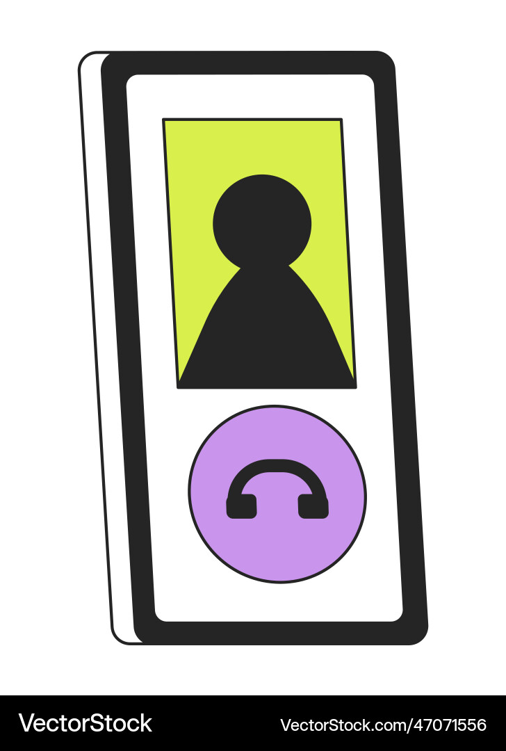 Phone display with decline button flat line color Phone display with decline button flat line color vector image