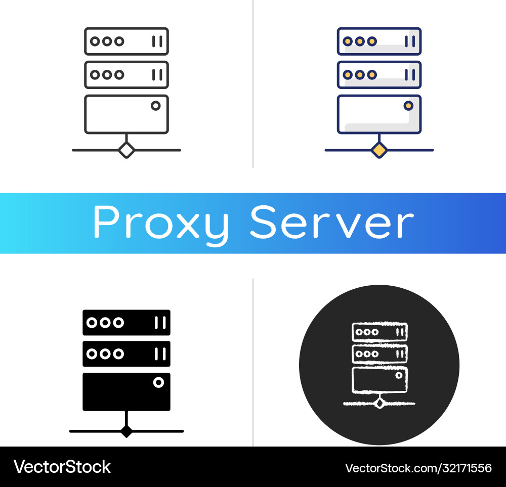 Proxy Server Icon - Network Security vector image