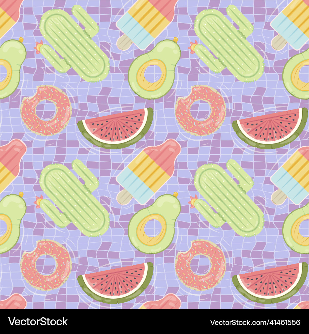 Seamless pattern with inflatable mattresses Vector Image