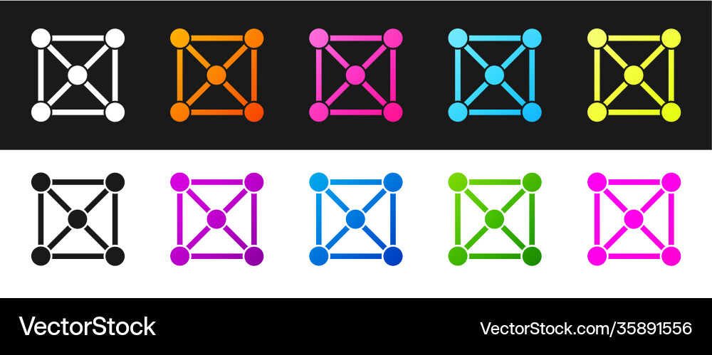 Set blockchain technology icon isolated on black Set blockchain technology icon isolated on black vector image