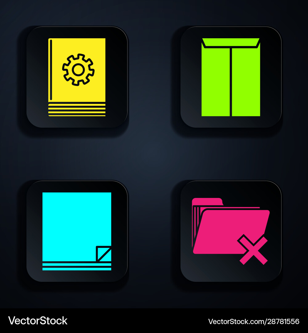 Set delete folder user manual file document Set delete folder user manual file document vector image