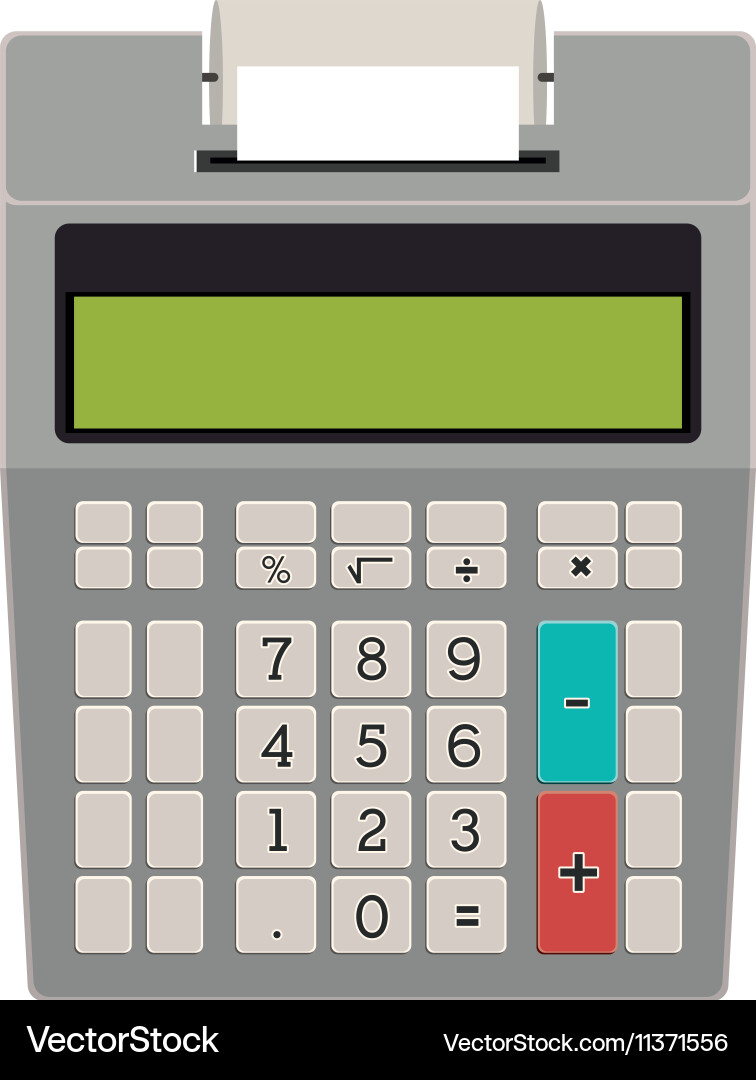 Tech calculator without paper print vector image