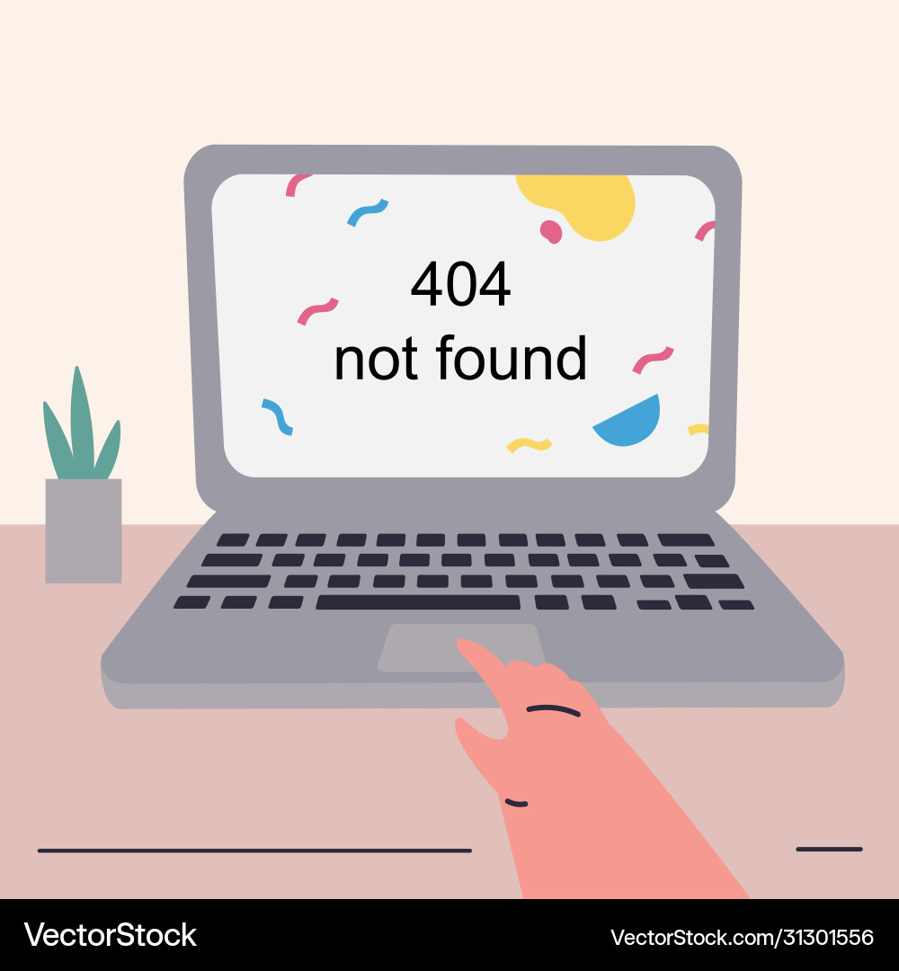 Template for an error page 404 Vector Image
